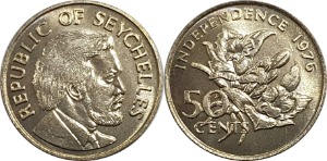세이셸 1976년 50 센트(기념주화) - 미사용