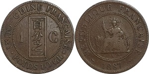 인도차이나 1887년(A) 1 센트