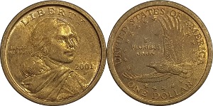 미국 2001년(D) 사카가위아 1 달러