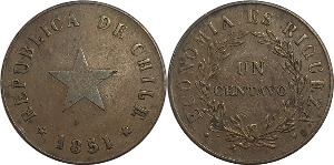 칠레 1851년 1 Centavos
