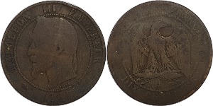 프랑스 1861년(BB) 10 Centimes