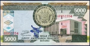 부룬디 2008년 5,000프랑 - 미사용