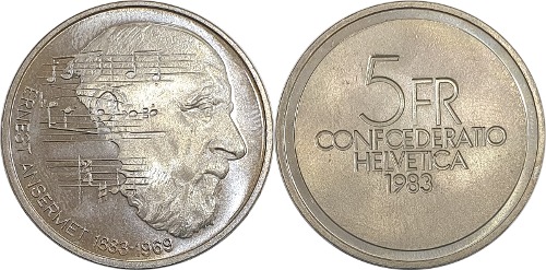 스위스 1983년 5 프랑(Ernest Ansermet 탄생100주년 기념) - 미사용(B급)