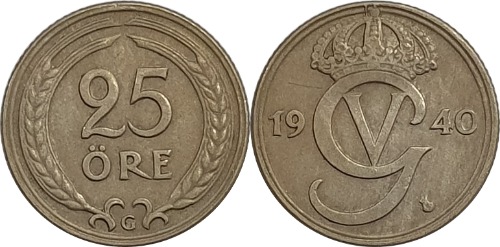 스웨덴 1940년 25 Ore