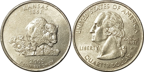 미국 주성립50주년 기념 쿼터달러 - 켄사스(2005년, P)