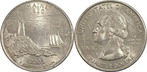미국 주성립50주년 기념 쿼터달러 - 메인(2003년, P)