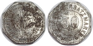 독일(Belgern) 1917년 50 Pfennig 놋겔드