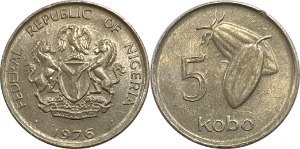 나이지리아 1976년 5 Kobo