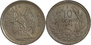 칠레 1922년 10 Centavos