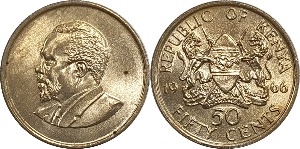 케냐 1966년 50 센트 - 미사용(B급)