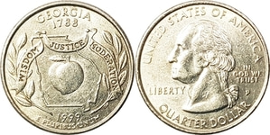 미국 주성립50주년 기념 쿼터달러 - 조지아(1999년, P)