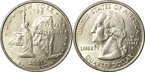 미국 주성립50주년 기념 쿼터달러 - 뉴욕(2001년, P)