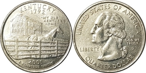 미국 주성립50주년 기념 쿼터달러 - 켄터키(2001년, D)