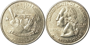미국 주성립50주년 기념 쿼터달러 - 테네시(2002년, D)