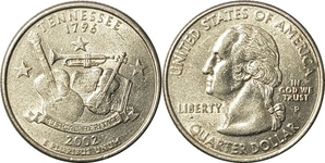미국 주성립50주년 기념 쿼터달러 - 테네시(2002년, P)