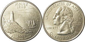 미국 주성립50주년 기념 쿼터달러 - 메인(2003년, D)