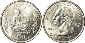 미국 주성립50주년 기념 쿼터달러 - 알라바마(2003년, P)
