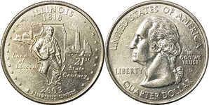 미국 주성립50주년 기념 쿼터달러 - 일리노이(2003년, D)