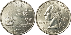 미국 주성립50주년 기념 쿼터달러 - 플로리다(2004년, P)