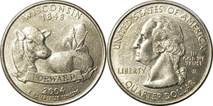 미국 주성립50주년 기념 쿼터달러 - 위스콘신(2004년, D)