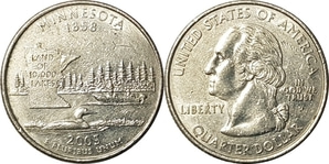 미국 주성립50주년 기념 쿼터달러 - 미네소타(2005년, P)