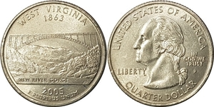 미국 주성립50주년 기념 쿼터달러 - 서버지니아(2005년, P)
