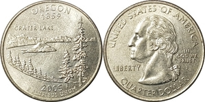 미국 주성립50주년 기념 쿼터달러 - 오리곤(2005년, P)