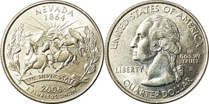 미국 주성립50주년 기념 쿼터달러 - 네바다(2006년, D)