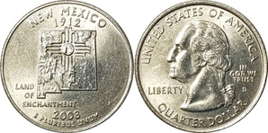 미국 주성립50주년 기념 쿼터달러 - 뉴 멕시코(2008년, D)
