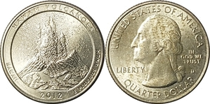미국 뷰티풀 시리즈 쿼터달러 - 하와이 화산(2012년, D)