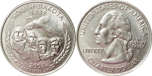 미국 주성립50주년 기념 쿼터달러 - 남타코타(2006년, D)