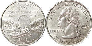 미국 주성립50주년 기념 쿼터달러 - 미주리(2003년, P)